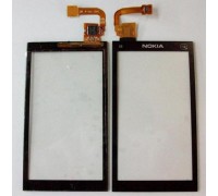 Тачскрін (сенсор) для Nokia X6-00, чорний, з металевою рамкою, оригінал (Китай)